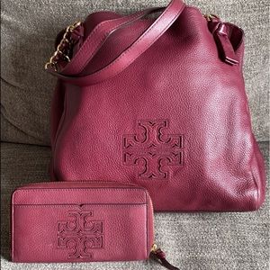 Tory Burch Harper Leather Tote and Wallet